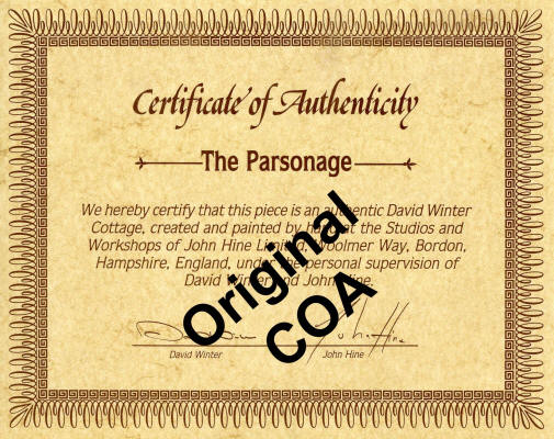 The Parsonage by David Winter COA Book